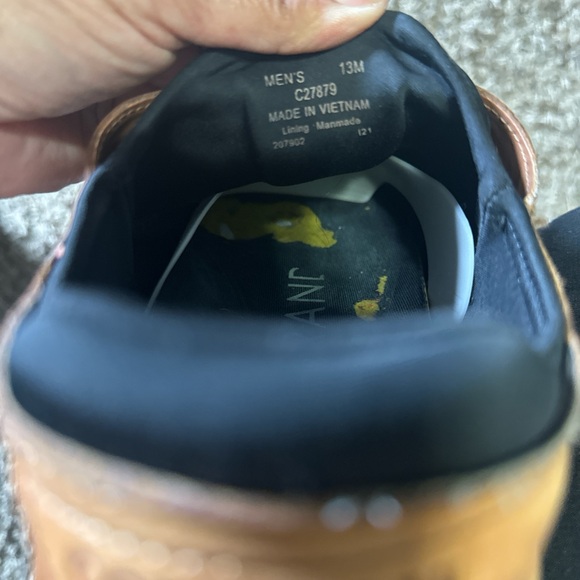 Cole Haan Men's Tan Perforated Leather Oxfords with White Sole Size 13M - Picture 7 of 8